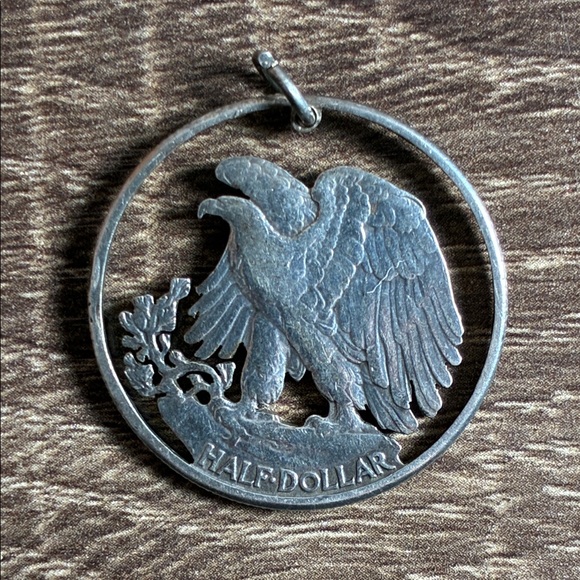 Silver Half Dollar Coin Pendant - Picture 1 of 5